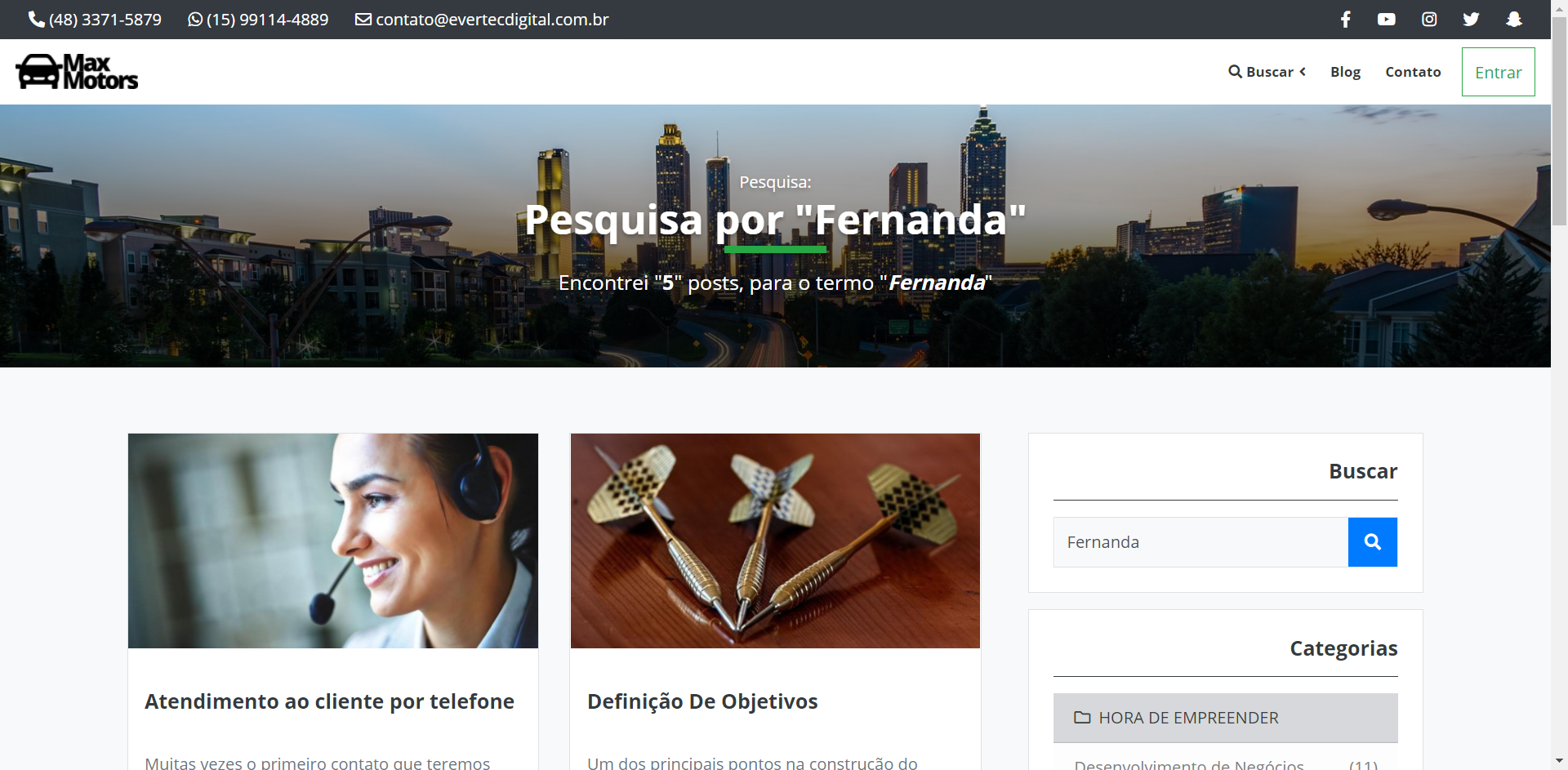 Blog: Página de Pesquisa