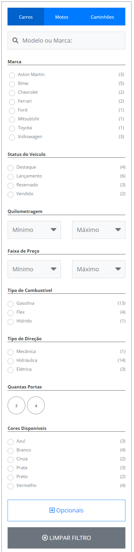 Filtro de Busca Avançado